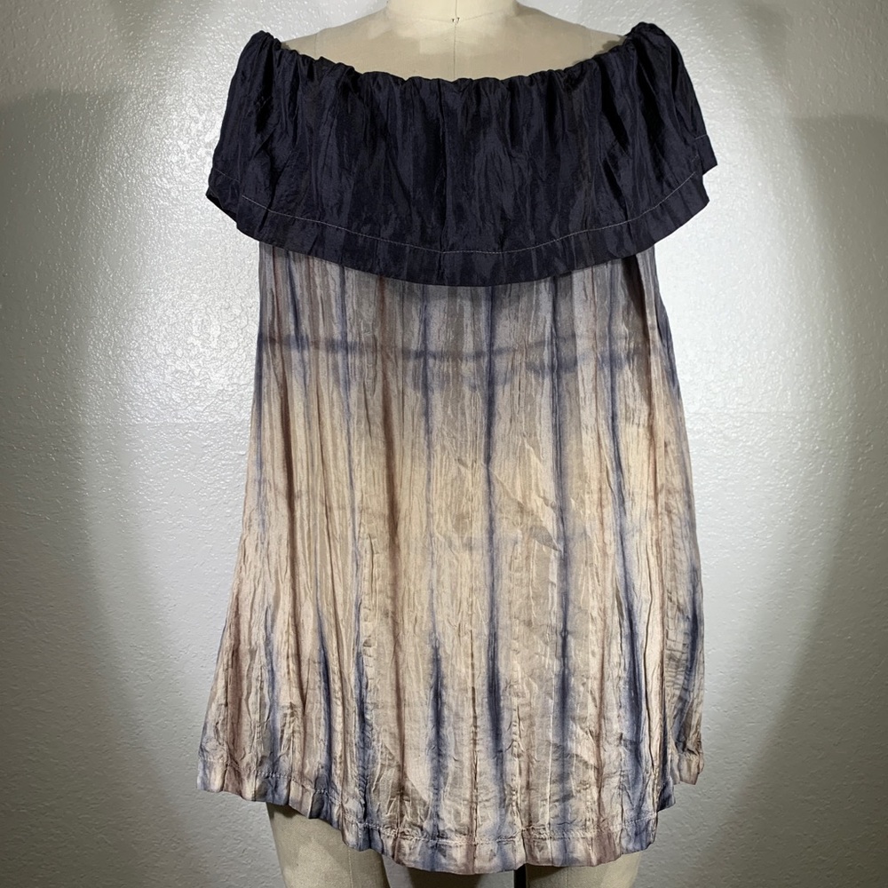 Viviana Uchitel Shibori Madrid Peasant silk top